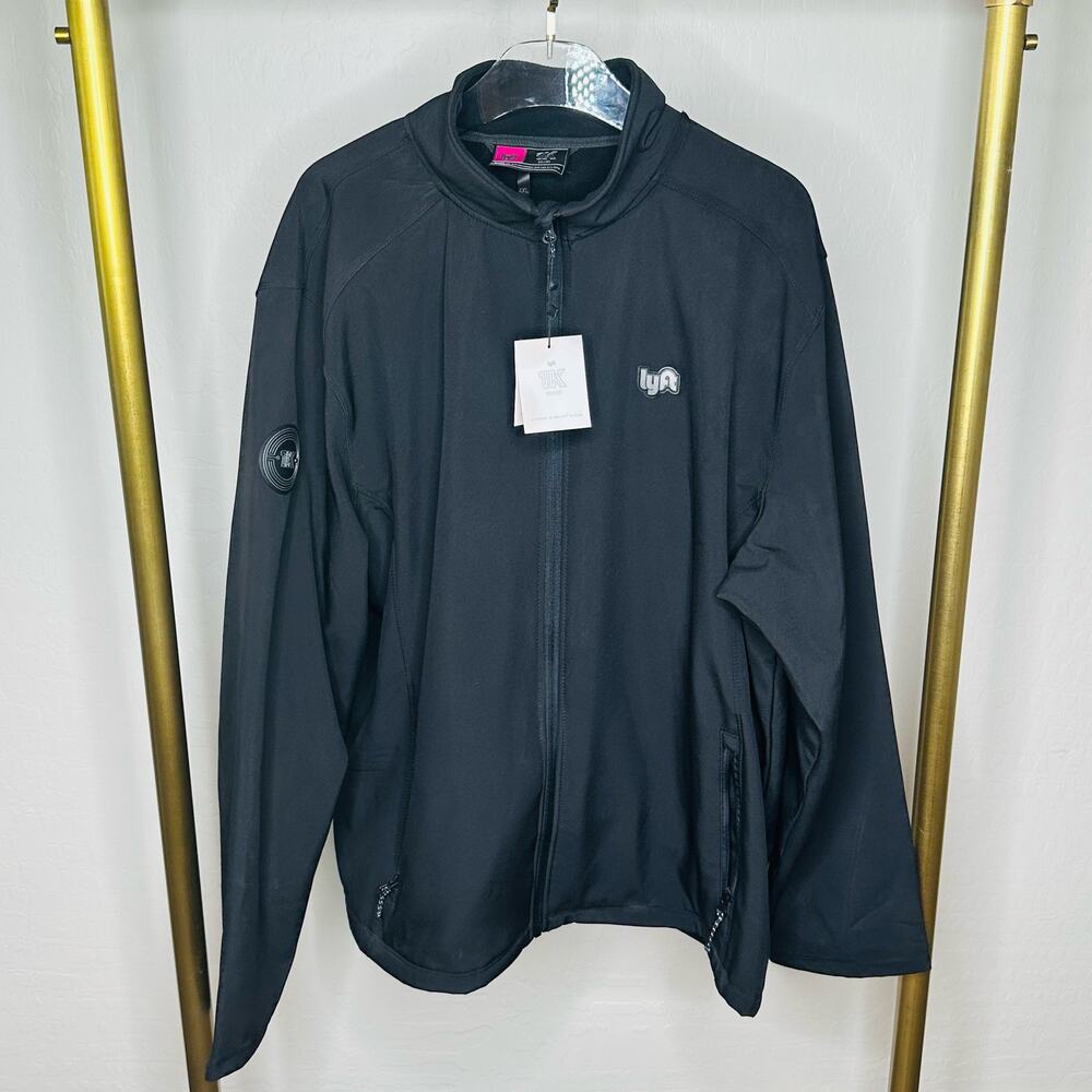 New LYFT Driver Club 1k Jacket Men's 4XL Full Zip Soft Shell Fleece Black
